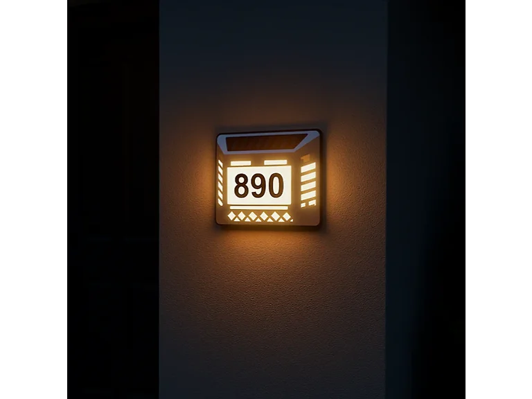 Solar LED Address Sign, White