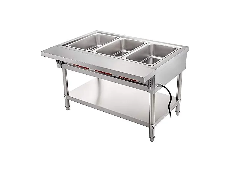 VEVOR Commercial Electric Food Warmer 3 Pot Steam Table Food Warmer 18
