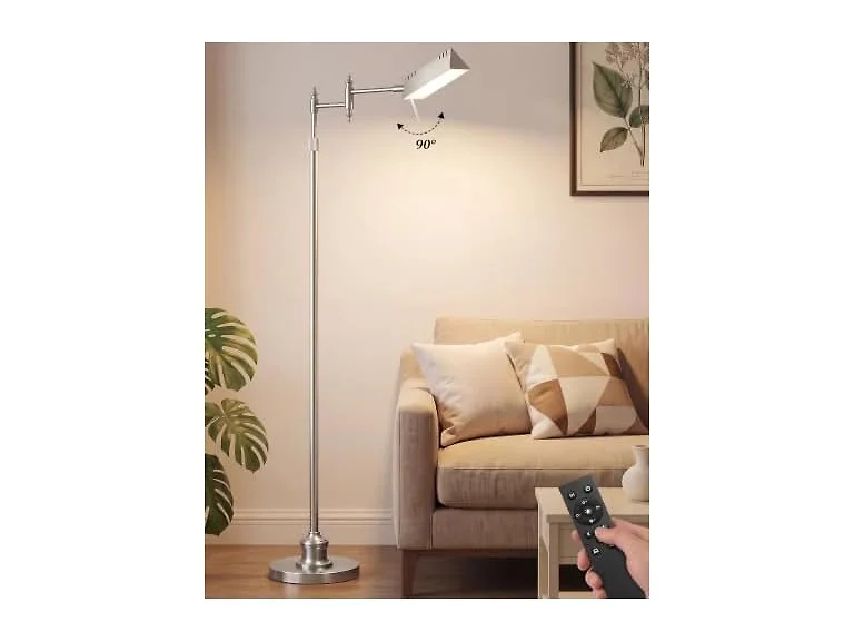 Bairth Brushed Nickel Reading Floor Lamp