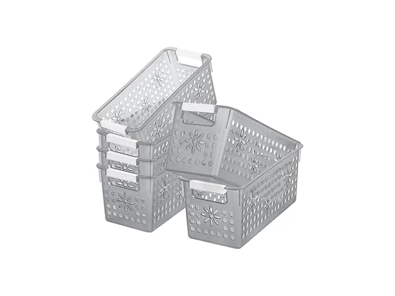 Cetomo Plastic Storage Box  Clear Black, 6 Pack 