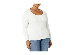 Amazon Essentials Women's Long-Sleeve Sweater Fine Gauge Stretch Scoop Neck, Available in Plus Sizes, Ivory, 4X