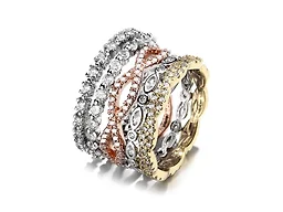 AAA IGT-DAAS-DRBS5205-6 6 5 Piece Tri Color Ring Set 