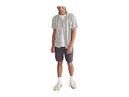 Aeropostale Men's Vertical Stripe Button Up Shirt, Navy, Large