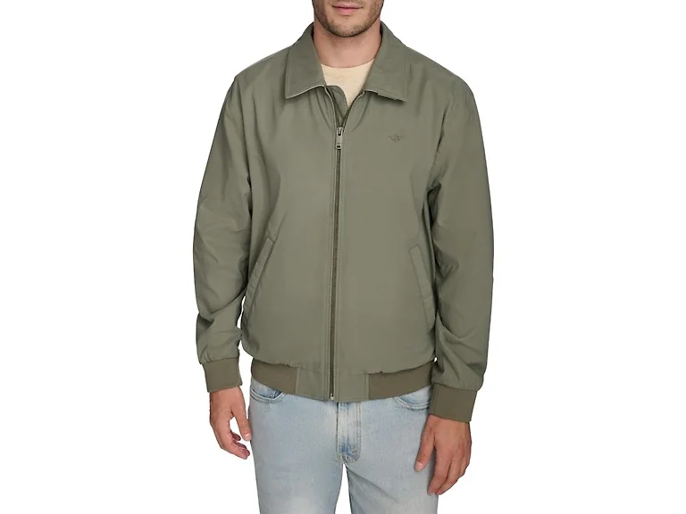 DOCKERS Men (S) Micro Twill Coat Tea Leaf Unfilled