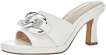 The Drop Women's Zena Buckle Heel Sandal, Ivory, 8.5