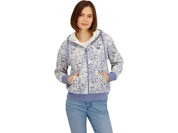 Billabong Ladies Full Zip Oversized Sherpa Lined Hoodie Jacket, Med Blue, S