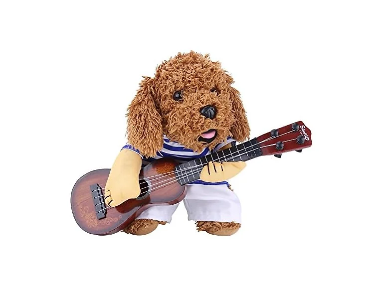 Fdit Dog Guitar Costume, Cute Funny Standing