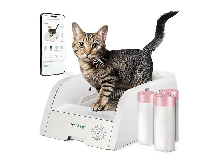 PetCove PurrTek Light Open Top Litter Box Self Cleaning