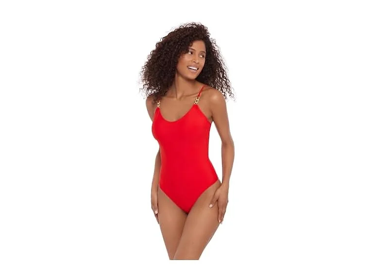 Steve Madden Women's Scoop Neck One Piece Swimsuit
