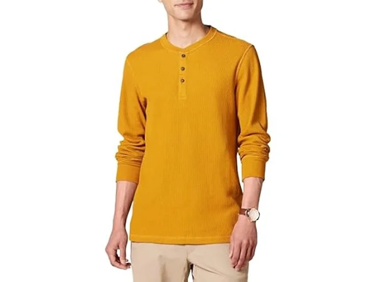 Amazon Essentials Men's Waffle Henley Shirt