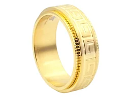 Blackjack Jewelry s-bjr90g-8 8 Greek Key Spinner Ring Gold