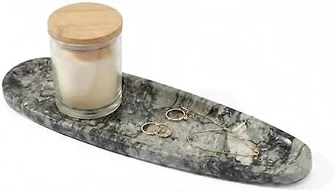 PracFit Natural Marble Vanity Tray, 16.6"x4.6", Grey