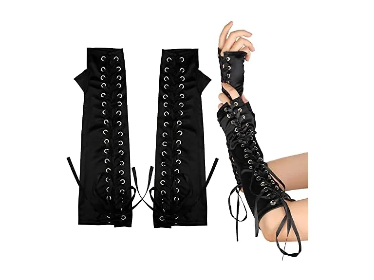 Geyoga (OS) Halloween Lace Fingerless Satin Party