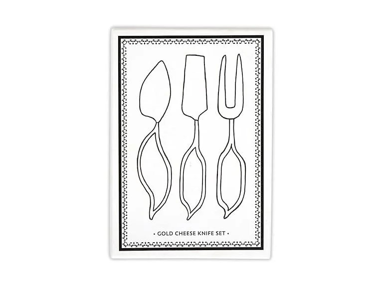 Santa Barbara Design Studio Cheese Knives 3-Piece, Gold
