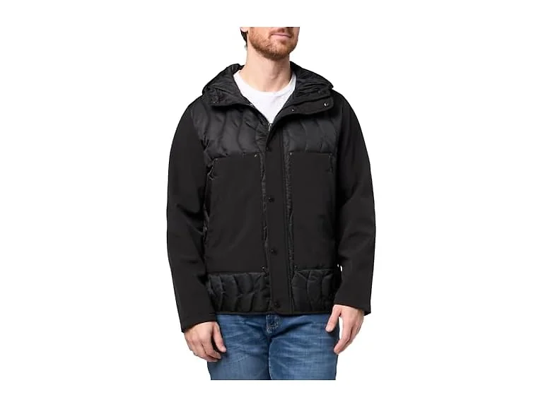 KARL LAGERFELD Men Quilted Hooded Jacket (Medium)
