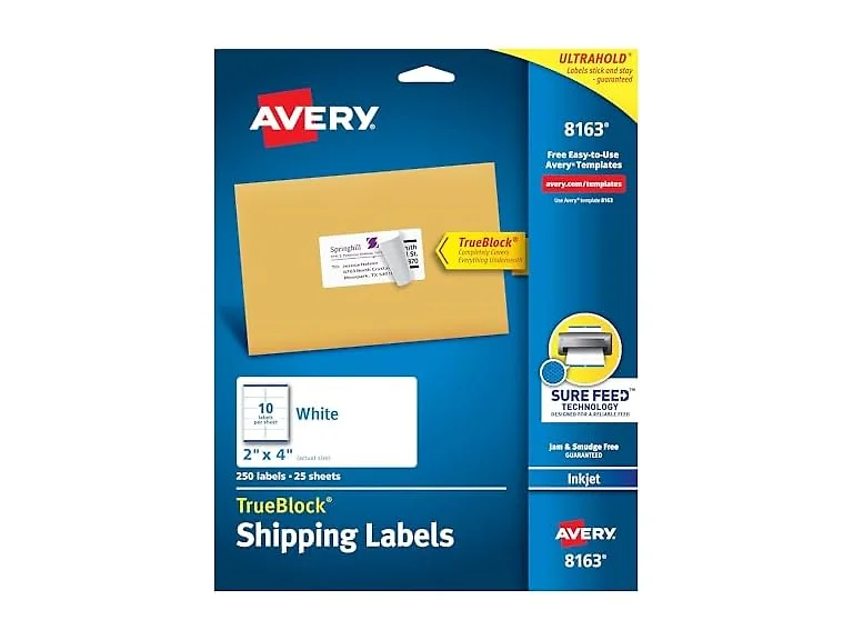 Avery AVE8163 - Shipping Labels w/TrueBlock Technology