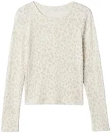 GAP Girls Long Sleeve Ribbed Henley Top Shirt Snow Leopard XL