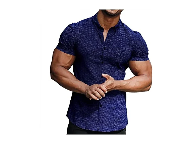 Aulemen Men Athletic Dress Shirts Casual Shirts