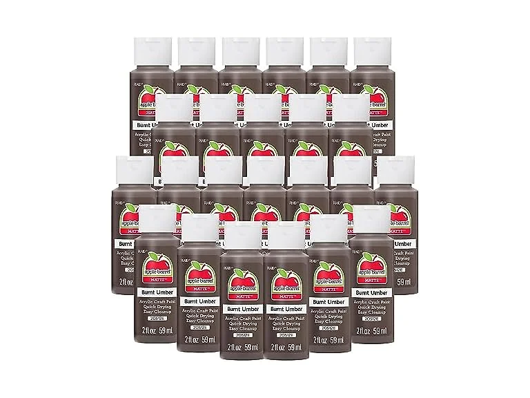 Apple Barrel Acrylic Paint Burnt Umber 24Pk