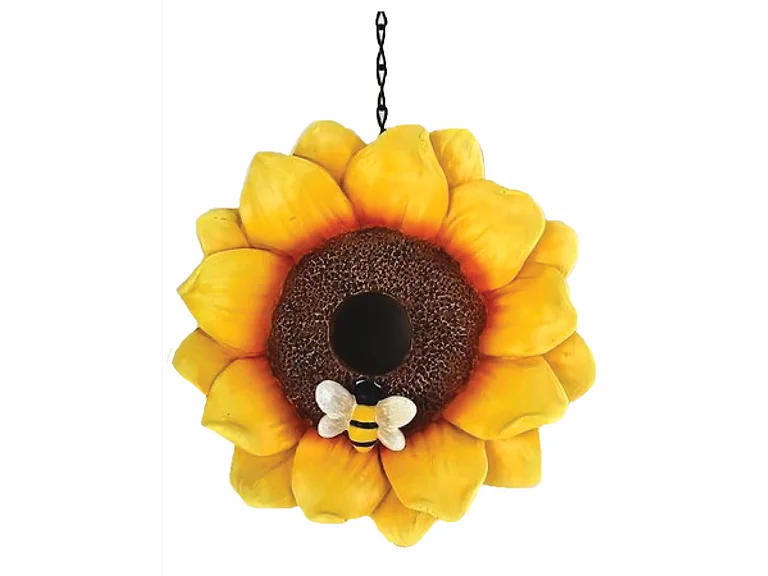 7.5" Resin Sunflower Bird House