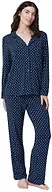 Amazon Essentials x Sofia Grainge Women's Stretch Modal Long-Sleeve Button-Front Top and Full-Length Bottom Pajama Set, Navy Dot, XX-Large