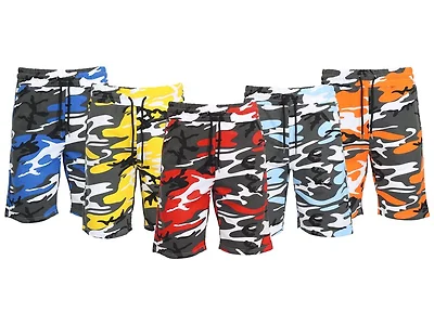 1 & 3Pk Mens French Terry Camo Shorts