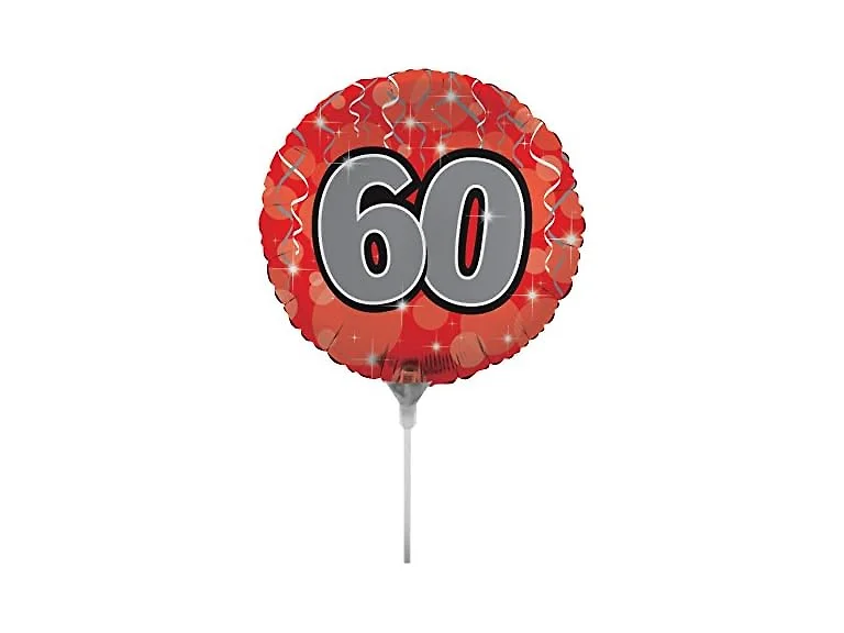 Age 60 Balloon with Stick and Joiner