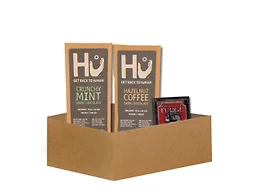 Hu Chocolate Crunchy Mint 2.1 oz and Hazelnut Coffee Bar 2.1oz Bundle with Claeys Old Fashioned Chocolate Fudge 1.75 oz – Organic Vegan Bars for Snacking – Gift Set (3 Items)