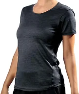 Kanu Surf Women's UPF 50+ Short Sleeved Active Swim Shirt Rashguard & Workout Top, Heather Black, Medium