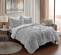 Plush Shaggy Faux Fur Comforter Set