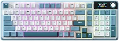 Rosewill Neon S96 Wireless Mechanical Gaming Keyboard, 98-Key Layout w/Volume Knob, Bluetooth / 2.4GHz / USB-C, Hot-Swappable Red Switches, RGB Backlit, 3750mAh Battery, Windows & macOS, White
