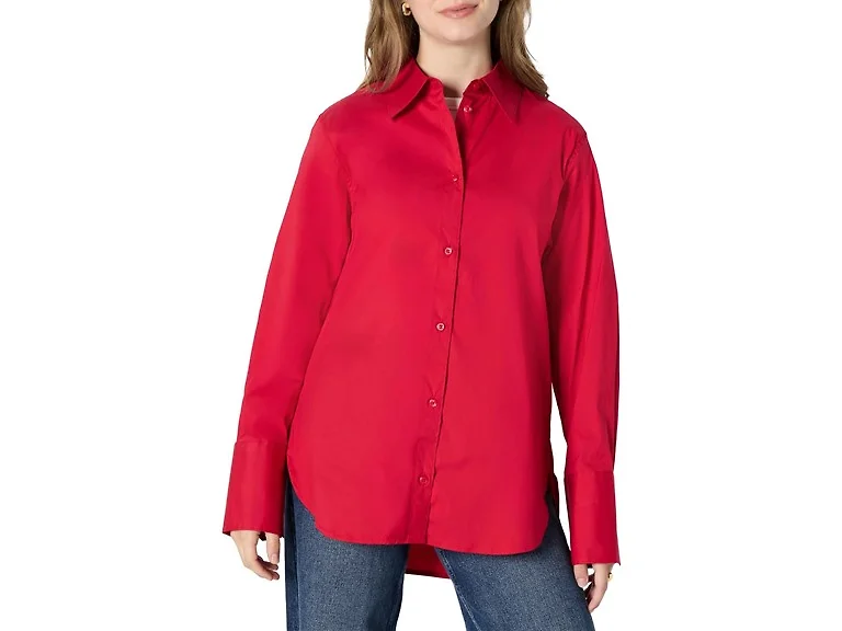 Amazon Essentials Women's Poplin Button-Down Shirt