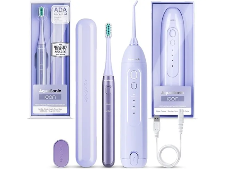 AquaSonic Icon Toothbrush Flosser Lilac