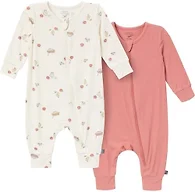 Modern Moments by Gerber Baby Neutral Viscose Footless Coveralls, Ivory Pasta Dinner, 24 Months