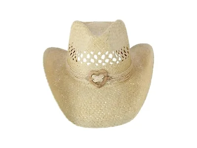 CTM Women's Western Straw Cowboy Hat