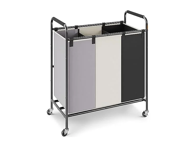 3-Section Laundry Basket, Heavy Duty Laundry