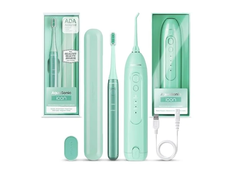 AquaSonic Icon Toothbrush Flosser Mint