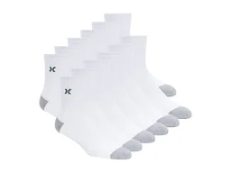 Hurley H600997 10-13 Hurley Men's 12-Pairs High Quarter Crew Socks WHITE