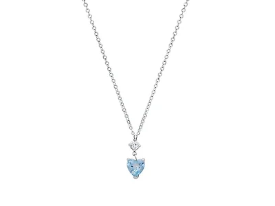 Heart Cut Aqua Moissanite Necklace