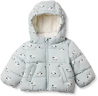 Amazon Essentials x Sofia Grainge Toddler Boys' Water-Repellent Hooded Puffer Jacket, Dove Grey Sheep, 2T