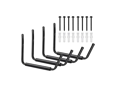 LUGO WM-10-4PK Heavy Duty Steel Hooks 4 PC Black