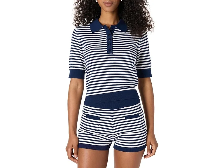 The Drop Women (XXL) Navy/ivory Polo Size Sweater