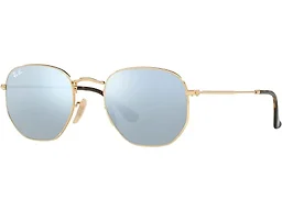 Ray-Ban RB3548N 001 30 54 54-21-145 Ray-Ban Rb3548n Hexagonal Flat Lens Sunglasses Gold/Grey Flash