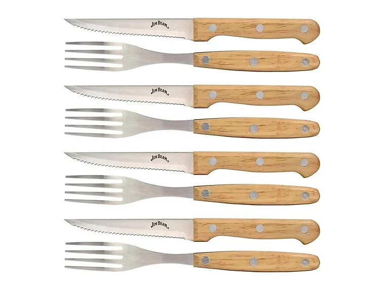 Jim Beam 8-Piece Steak Knife & Fork Set