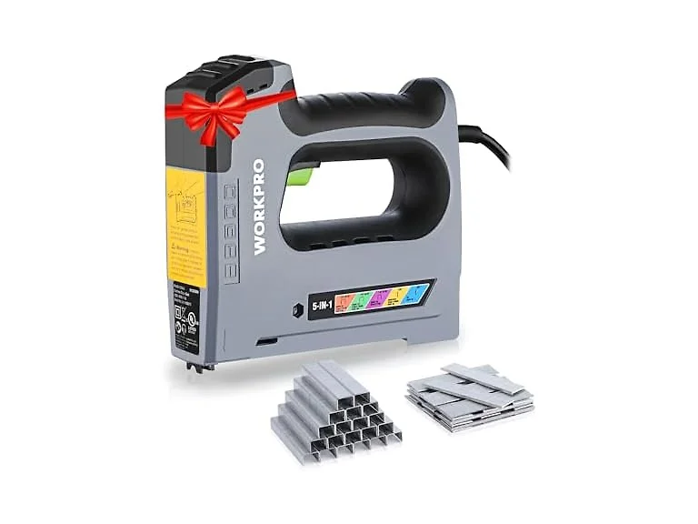 WORKPRO 5 in 1 Staple Gun,110V Corded Brad Nailer