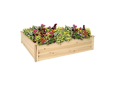Sunnydaze HB-710 Wood Garden Bed 48" Light Brown