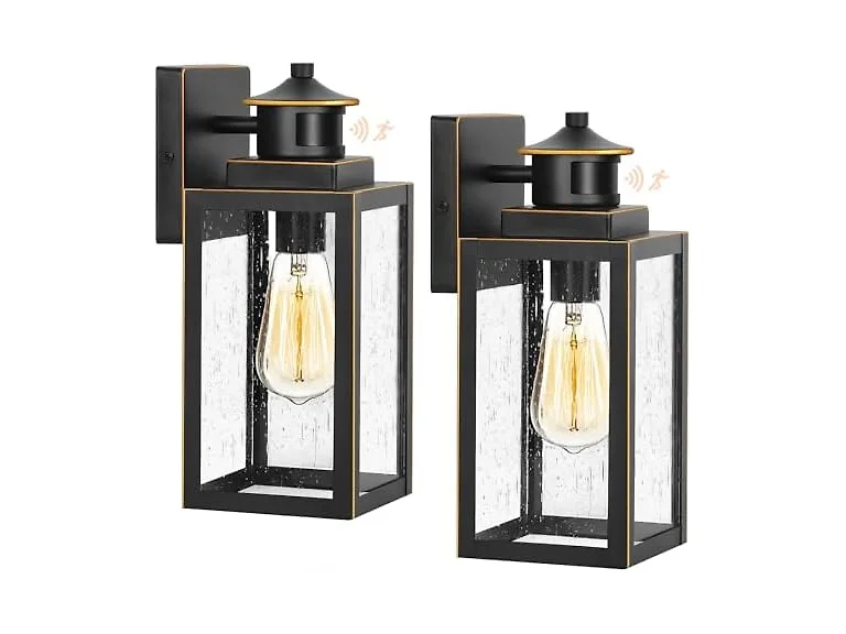 BesLowe 2-Pack Motion Sensor Outdoor Wall Lights