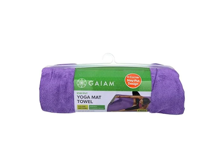 Gaiam Stay-Put Yoga Mat Towel, Non-Slip