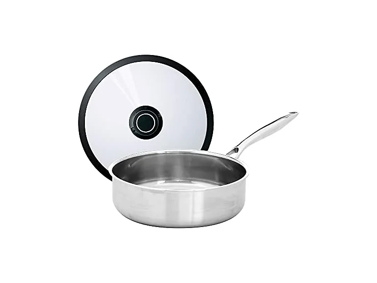 Stainless Steel, Sauté Pan w/Lid, 9.5-Inch Diameter, 3 Quart
