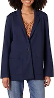 Amazon Essentials Women's Relaxed-Fit Soft Ponte Blazer, Navy, Medium